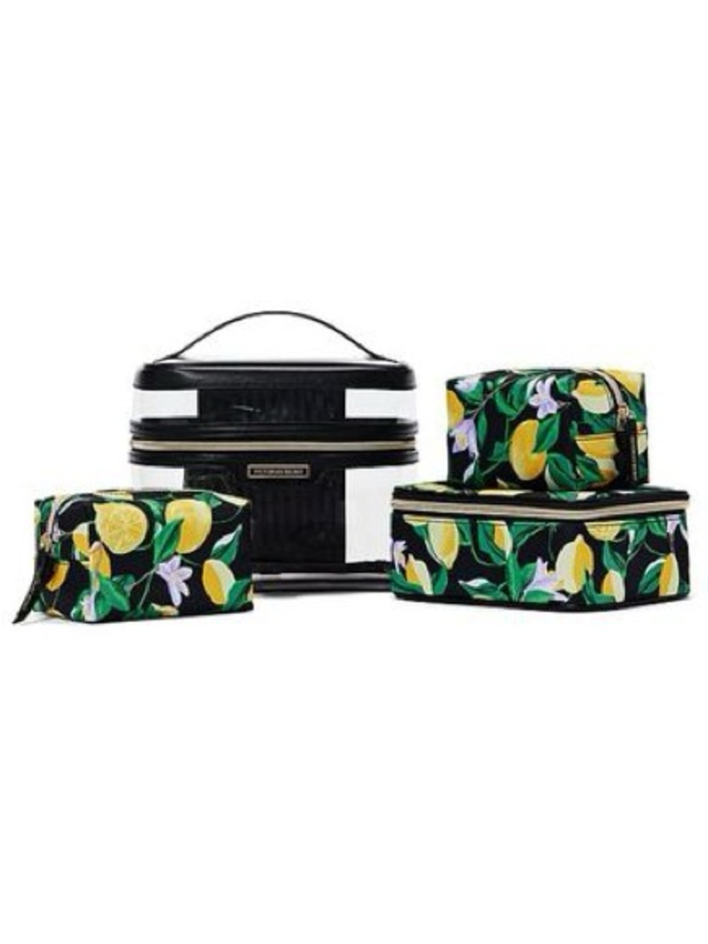 The Victoria 4-Piece Makeup Bag in Secret Lemon